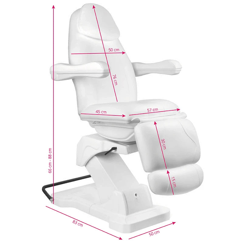 Beauty bed-couche 161, 3 motors, rotating, white