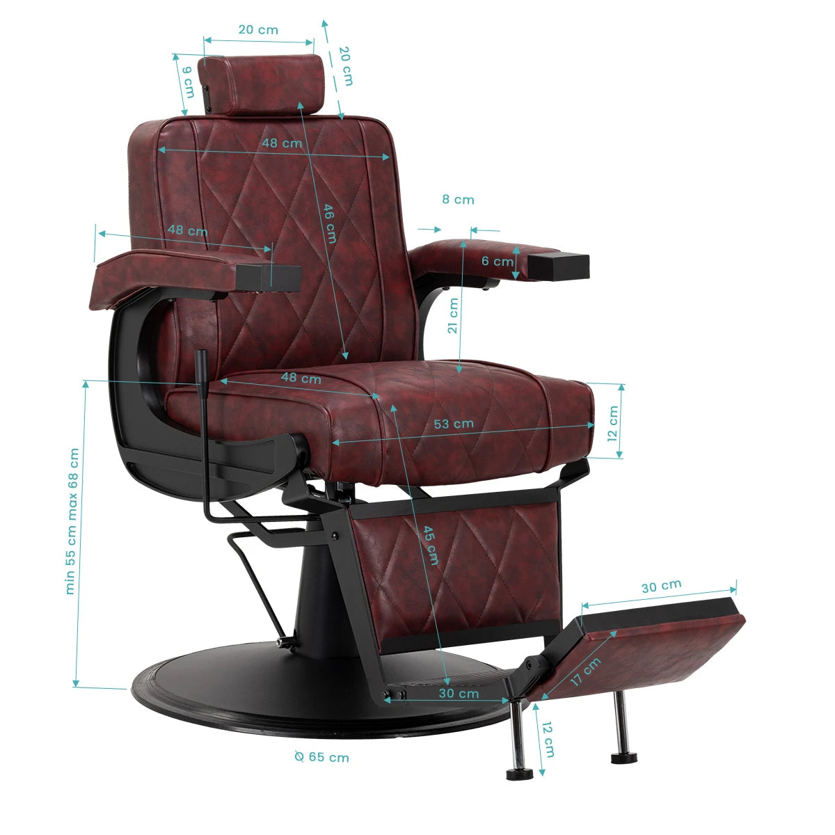 Hair System Bārbera-frizētavas krēsls BM88066B, brūns
