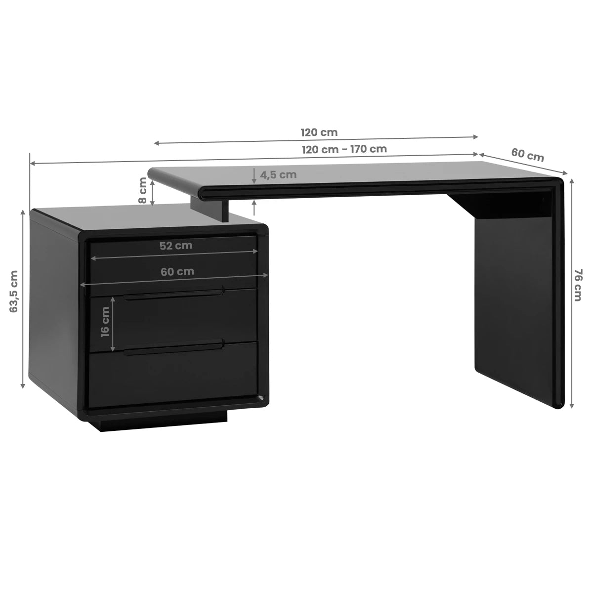 Manikīra galds 3304, melns