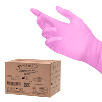 All4med disposable nitrile gloves pink L 10 x100pcs
