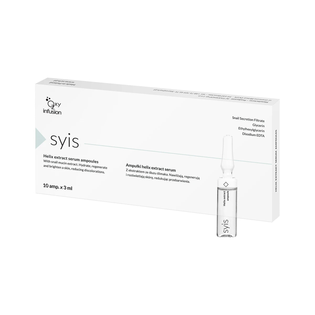 Ampulės su šliužo ekstraktu serumas, 10x3ml