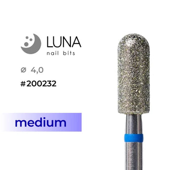 Luna Bits Алмазная насадка (фреза) Цилиндр закругленный (микрофон) 4.0-9, синяя