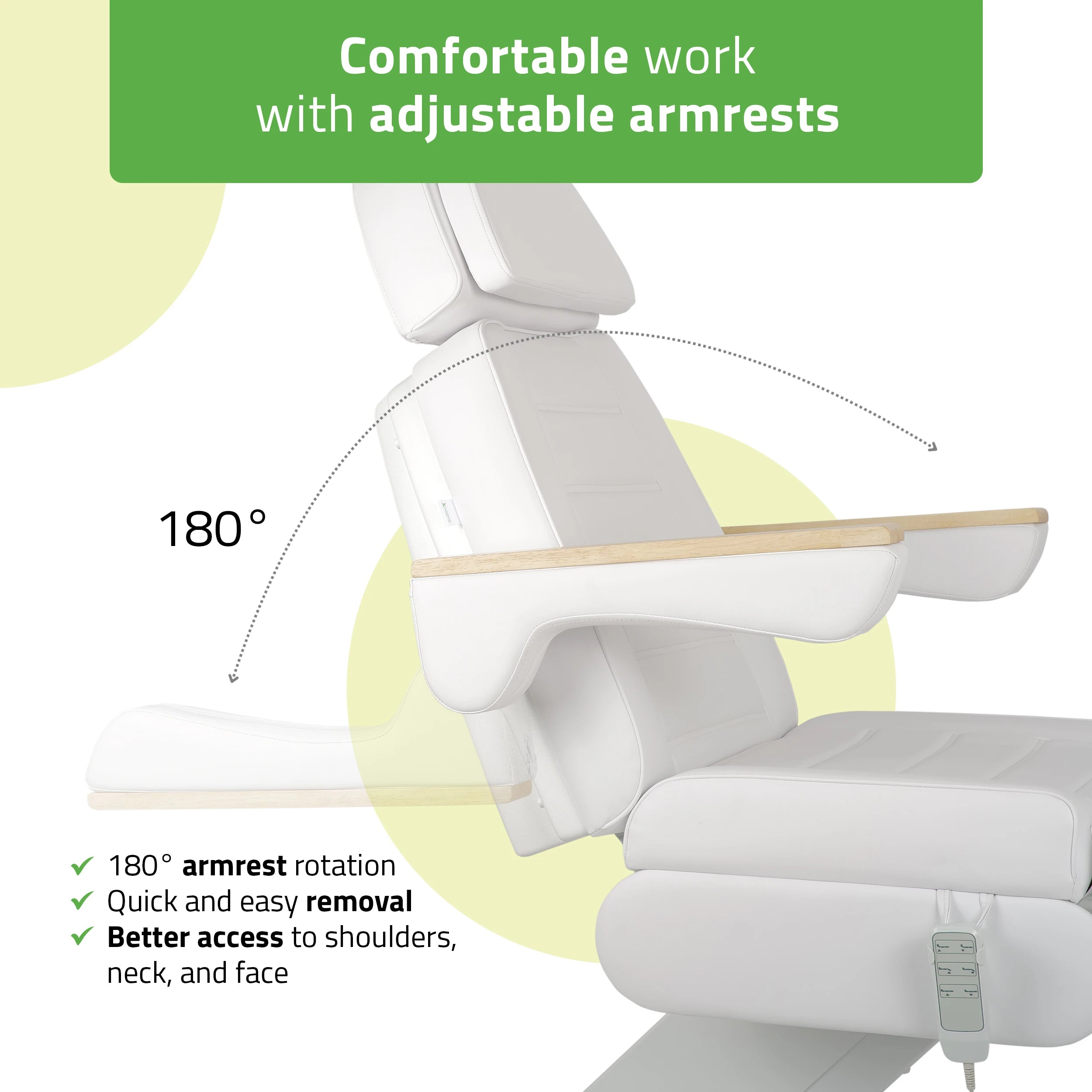 Elektriskā kosmetoloģijas krēsls - kušete Leo PRO 4 Comfy Base k501, balta