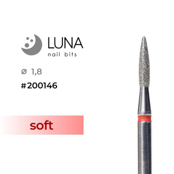 Luna Bits Dimanta frēzes uzgalis Liesma, 1,8-8 mm, sarkana, fīna granuļojums