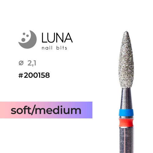 Luna Bits Diamantfräser Flamme 2,1 10 MS, Rot/Blau
