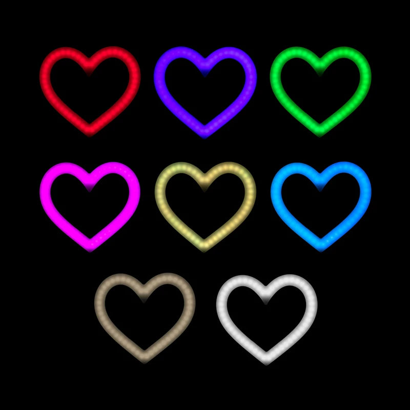 LED lamp, black, heart shaped