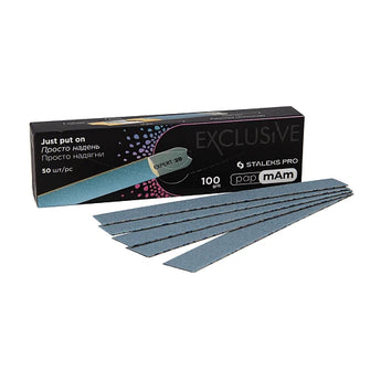 Disposable papmAm files for straight nail file Pro Exclusive, 100 grit (50 pcs) [DFCX-22-100]
