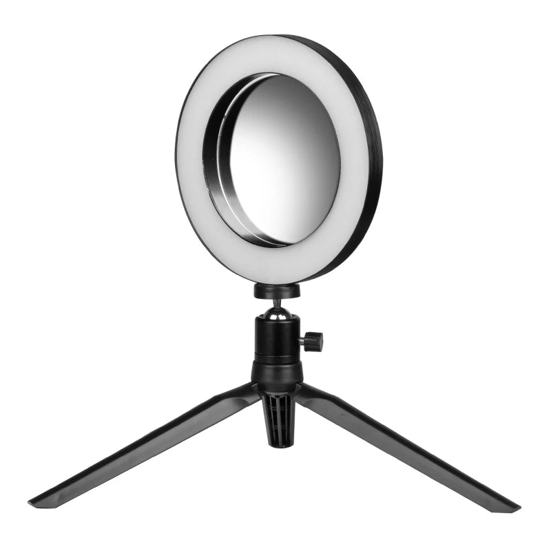 Lampe LED, mini anneau lumineux 6", with miroir and phone support