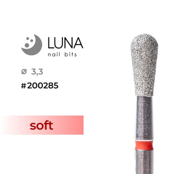Luna Bits Diamantfräser Rundkegel 3,3 mm/7 mm Feinkörnung, Rot