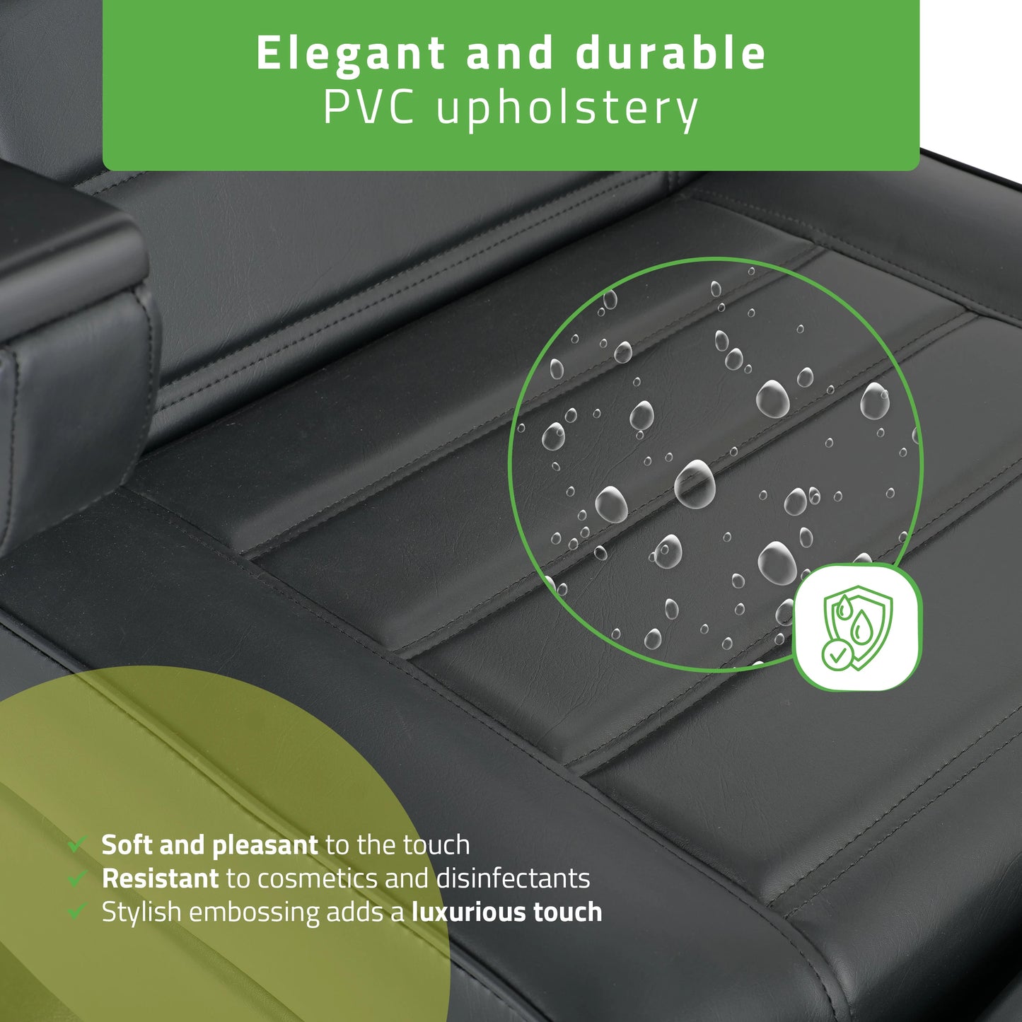 Elektriskā kosmetoloģijas krēsls - kušete Leo PRO 4 Comfy Base k515, melna