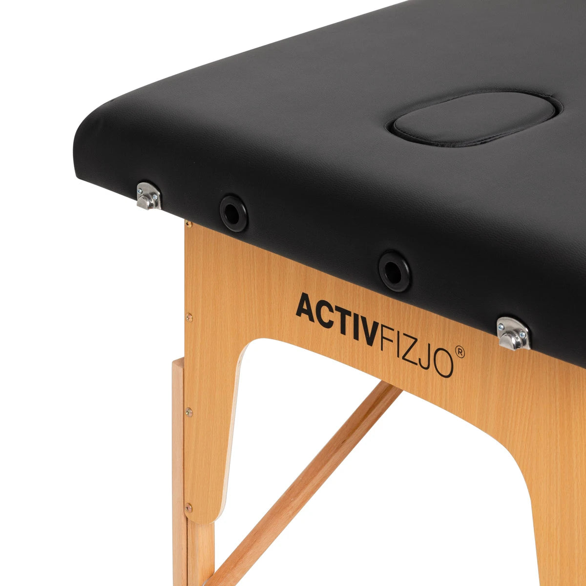 WOODEN FOLDING MASSAGE TABLE COMFORT ACTIV FIZJO LUX 2-SECTIONS 190X70 BLACK