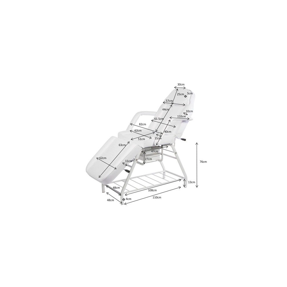 DOMIX – Esthetic chair, upholstered in PVC white color.
