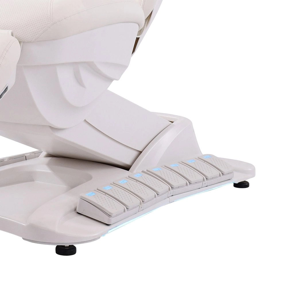 GIR + – Electric aesthetic chair with 4 independent motors, upholstered in white PU, equipped with a heating system.
