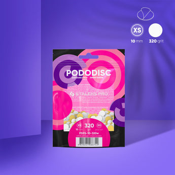Staleks Expert 10 Pododisc XS Adhezīvās pedikīras diska vīles uz mīksta putas slāņa, 320 grits, 10 mm (50 gab.)