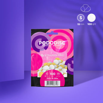 Staleks Expert 15 Pododisc S, Līmētas vīles pedikīrai uz mīksta putuplasta slāņa, 100 grits, 15 mm (50 gab.)