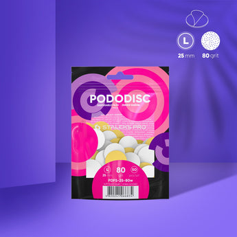 Staleks EXPERT 25 PODODISC L Adhezīvie faili pedikīrai, 80 griti, 25 mm (50 gab.)