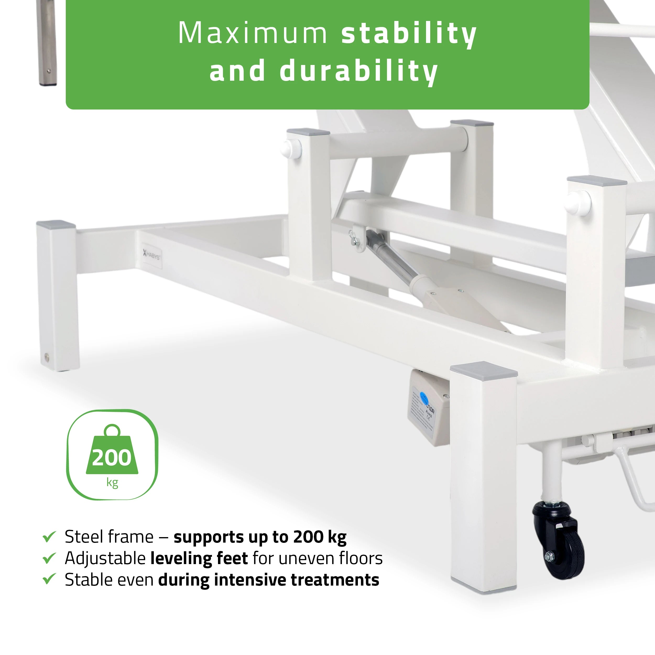 Fortis 4 ERGO Elektrische Therapieliege, mit Handfernbedienung und Höhenverstellung, ERGO Polsterung, k729 Hellgrau