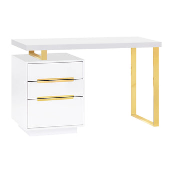 Manikīra galds 3311G, zeltaini-balts