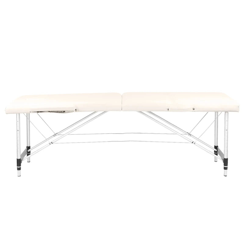 Opvouwbare massagetafel, aluminium comfort, 2-delig crème