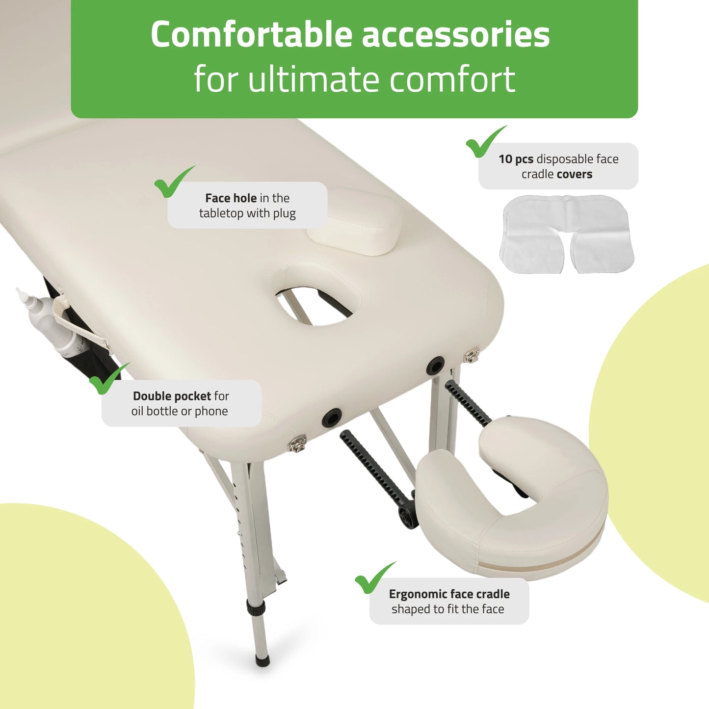 Portable massage table Vera 60 Comfy Base K501 White