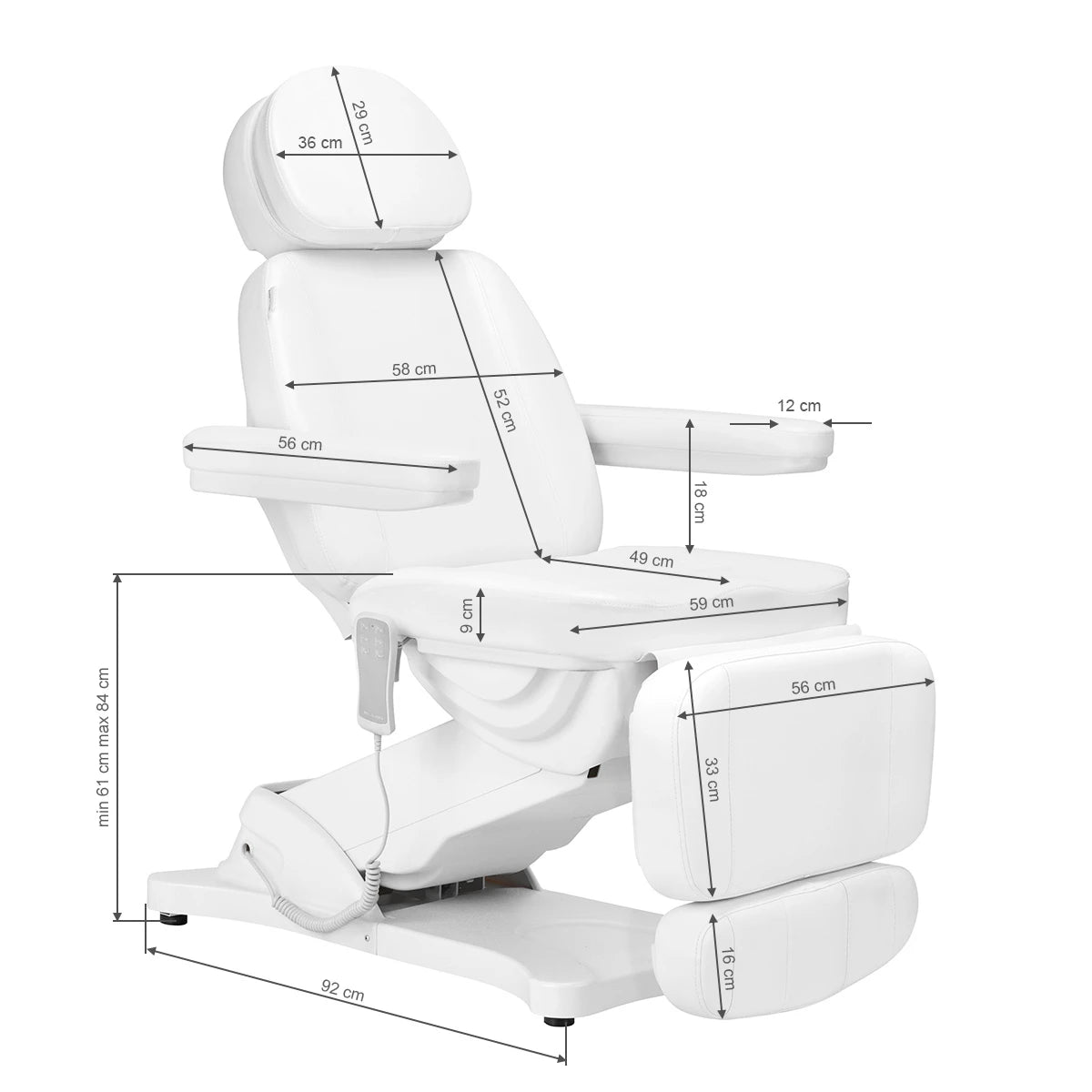 Sillon Elektrische behandelstoel Classic, 3 motoren, wit