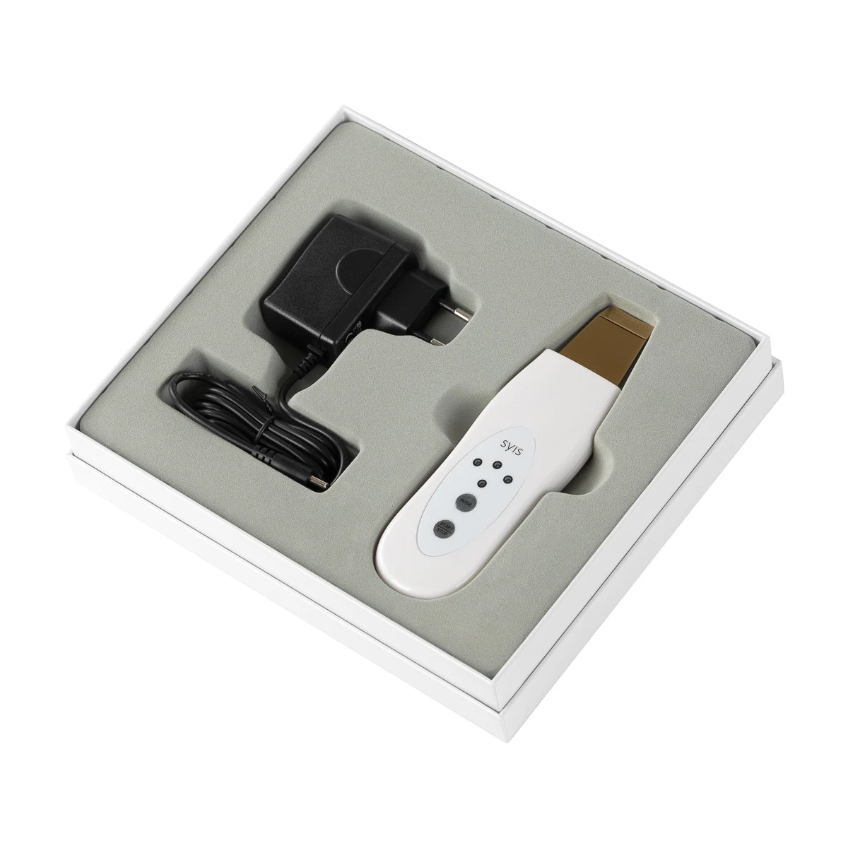 Syis device dermo lift & peel skin scrubber gold spatula