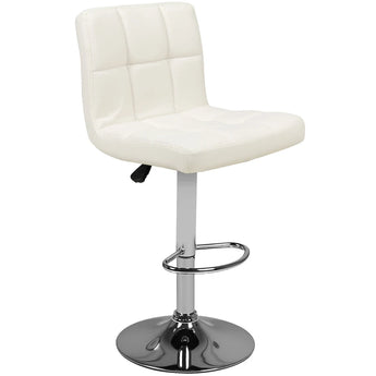 Bar tabouret m06 quilted réglable blanc