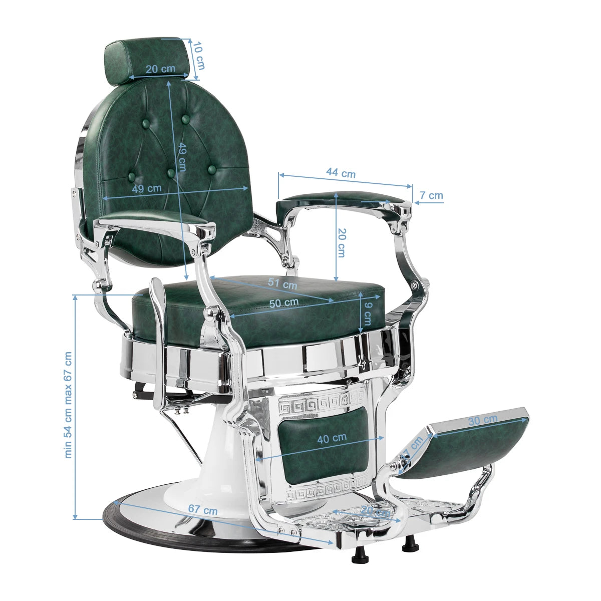 Barber chair Gabbiano President green Chrom