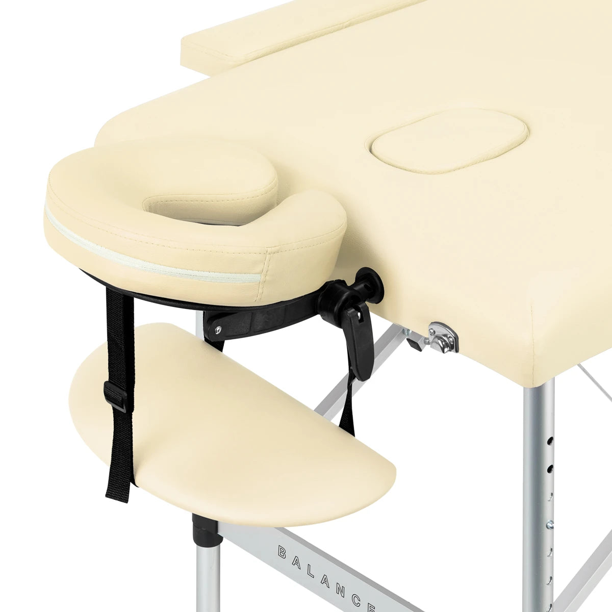 Balance aluminium opvouwbare massagetafel 2-delig, crème