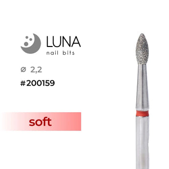 Luna Bits Dimanta frēzes uzgalis Liesma 2,2-5, sarkana, smalkā griešana