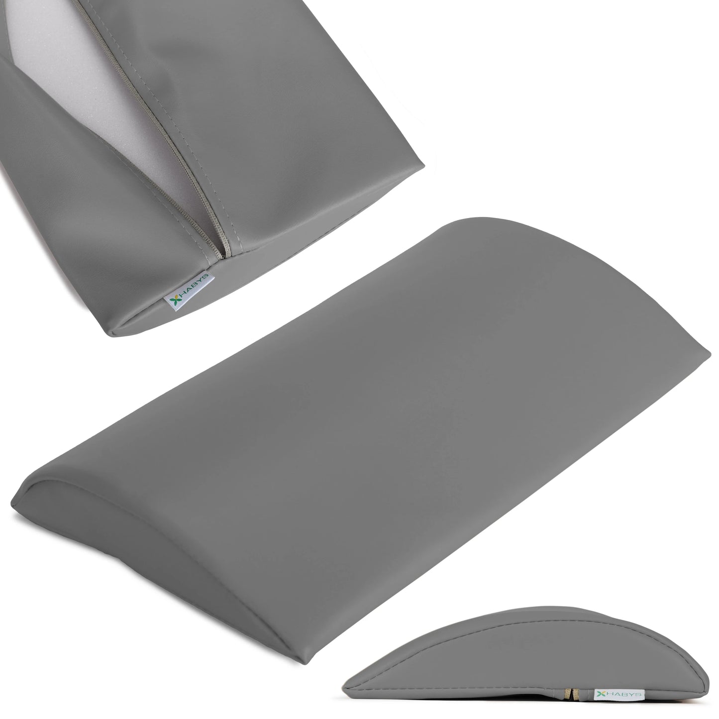 Semi Round Bolster Lumbar 40x25x5 Hard k722 Gray