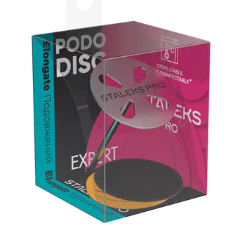 Elongated pedicure disc PODODISC L EXPERT and set of disposable files 180 grit 5 pcs (25 mm)