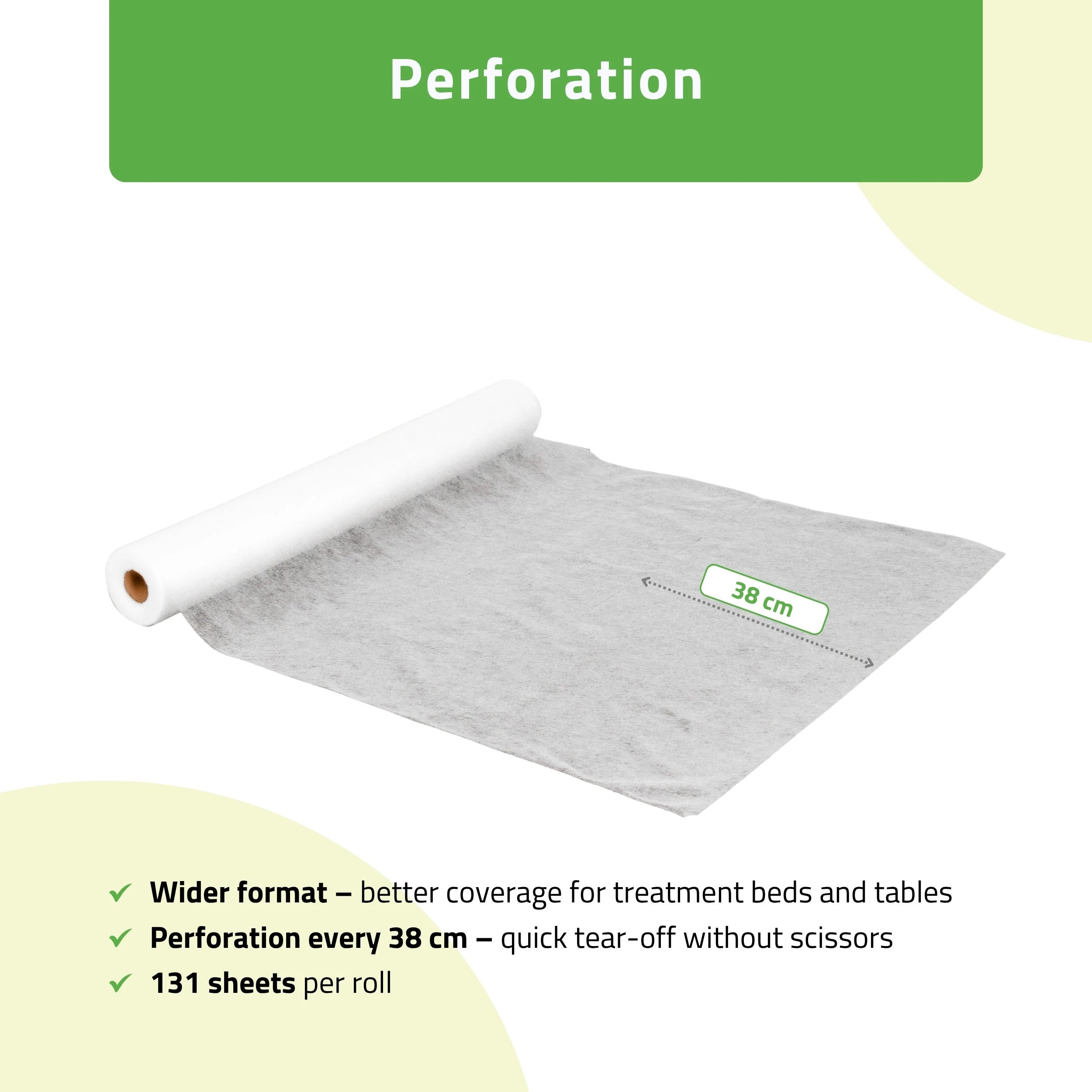 Non-woven medical roll sheet 60 cm x 50 m 15g/m2, white