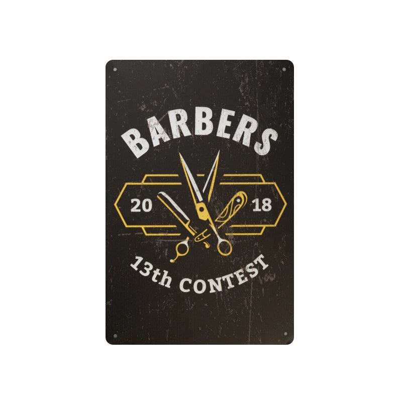 Decoratief bordje barbier B038