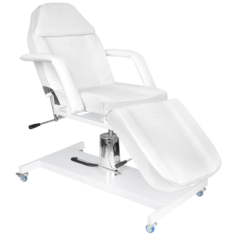 Hydraulic Beauty bed-couche BASIC 210, white on wheels