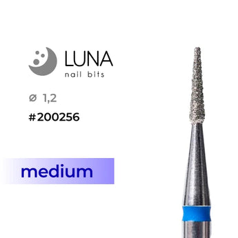 Diamond Nail Drill Bit Cone, 1.2mm, Blue (Medium Grit)