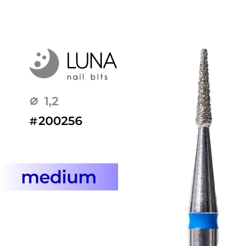 Diamond Nail Drill Bit Cone, 1.2mm, Blue (Medium Grit)