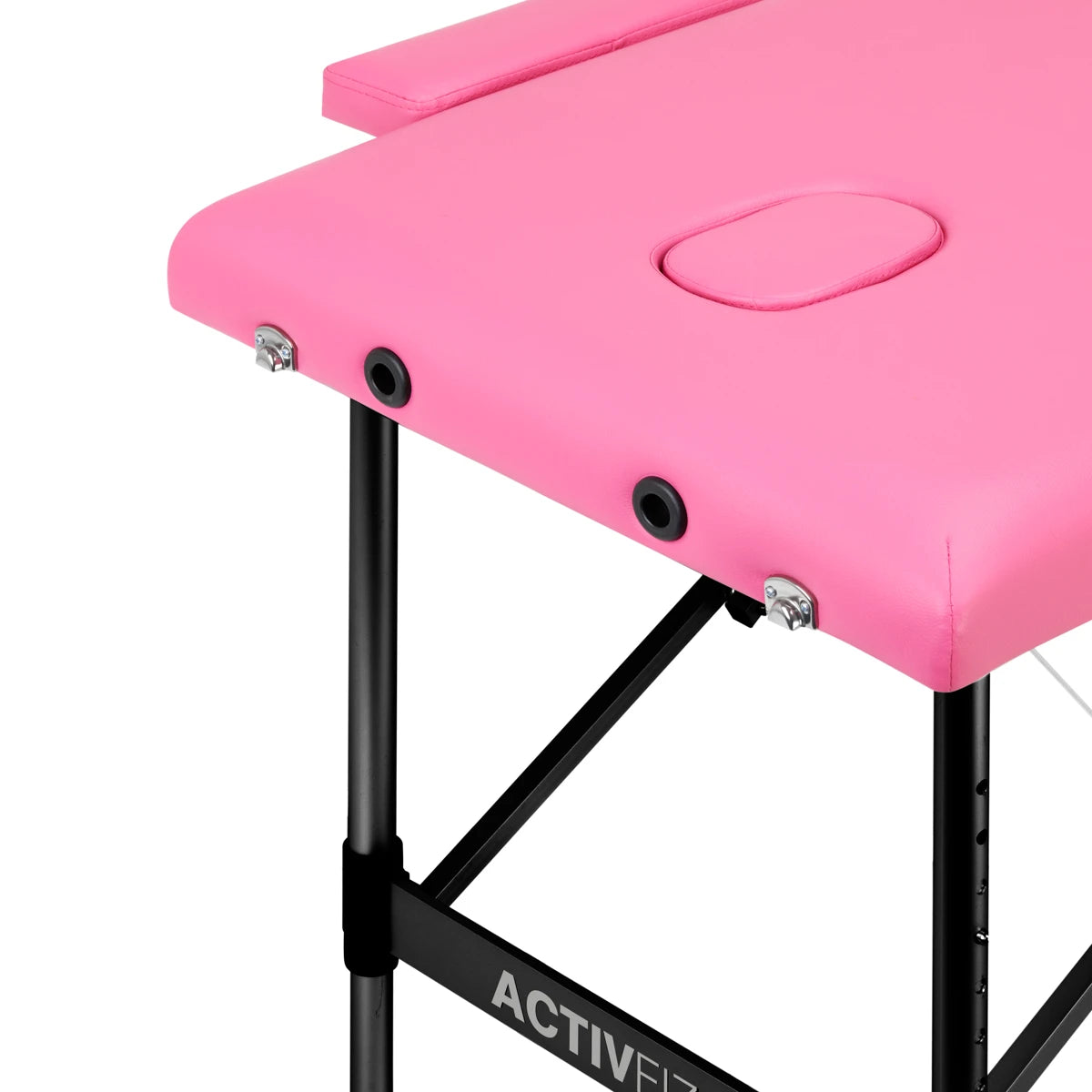 Sulankstomas masažo stalas Activ Fizjo comfort 2 segmentų, rožinė-juoda