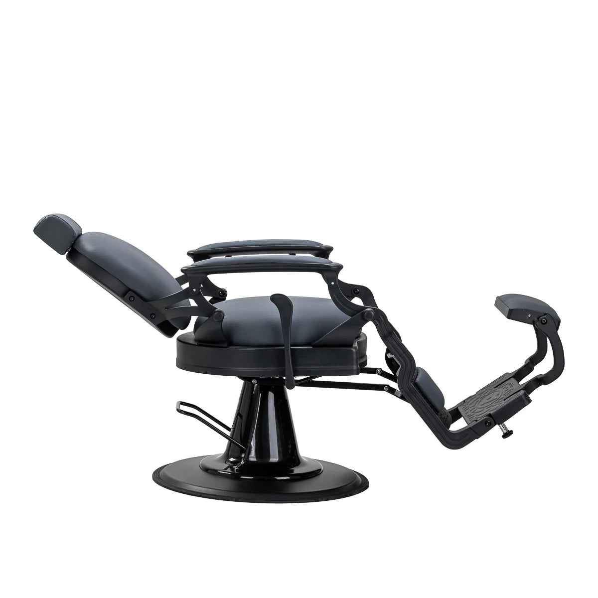 Barbershop chair Gabbiano Niccolo, graphite colour, without decorative buttons