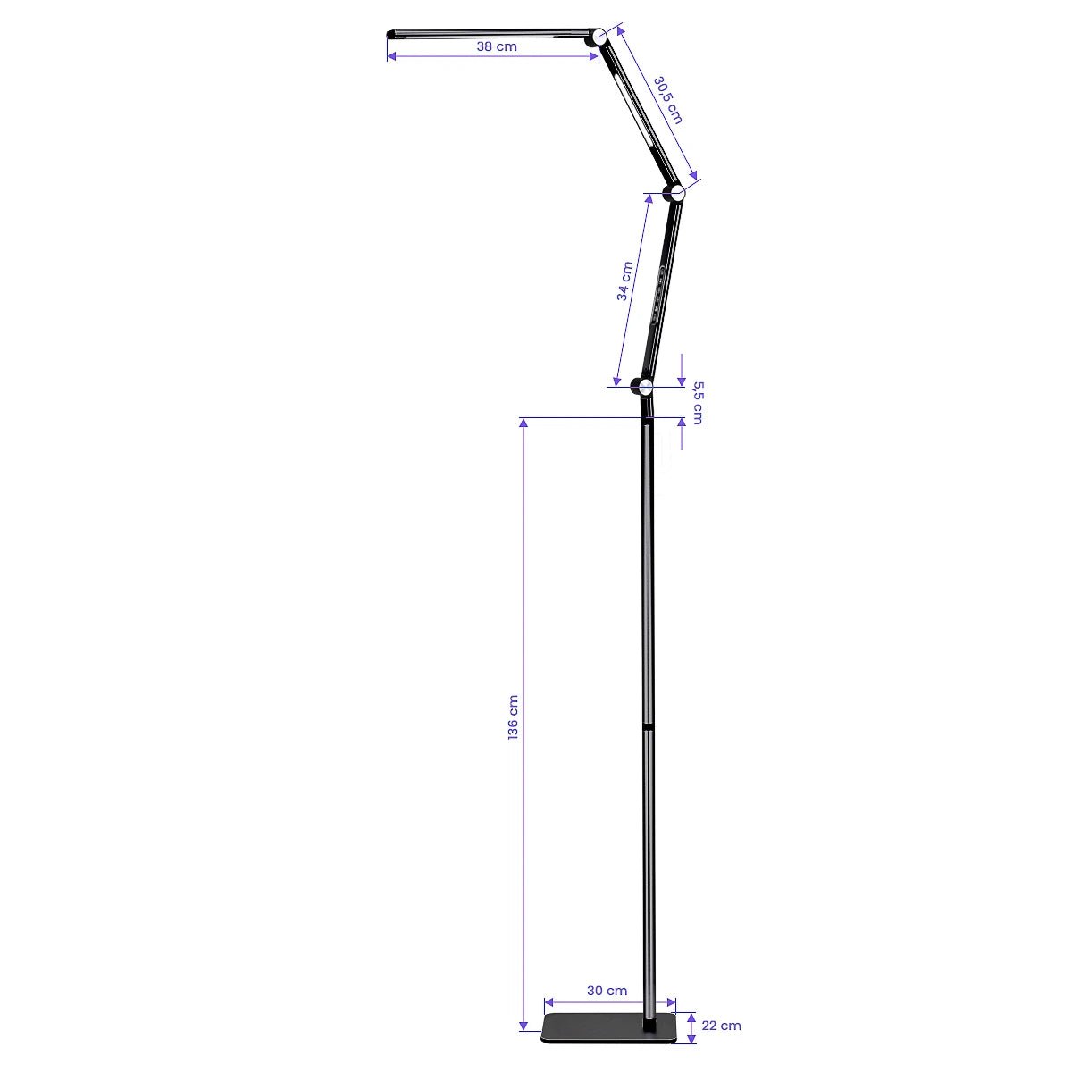 LED Yoga treatment lamp 22W black