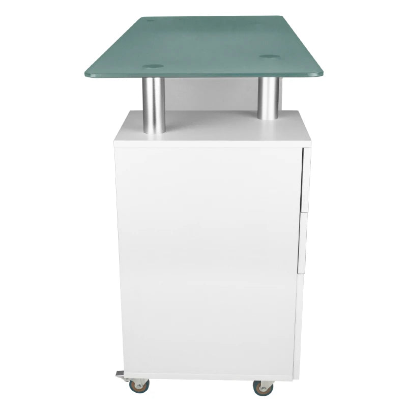Manicure table GLASS COSMETIC,white