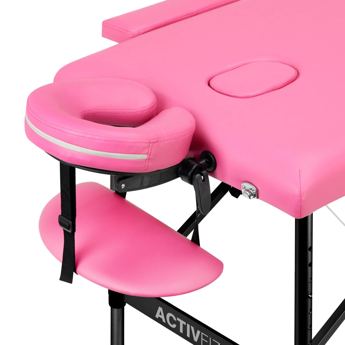 Sulankstomas masažo stalas Activ Fizjo comfort 2 segmentų, rožinė-juoda