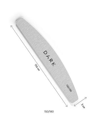 DARK by Rior Nagu vīļu komplekts, pusmēness uz porolona, pelēkas, 25 gab., 150/180 grīts
