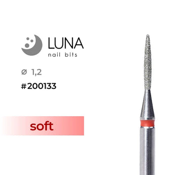 Luna Bits Dimanta frēzes uzgalis Liesma 1,2-8, sarkana, smalkā griešana