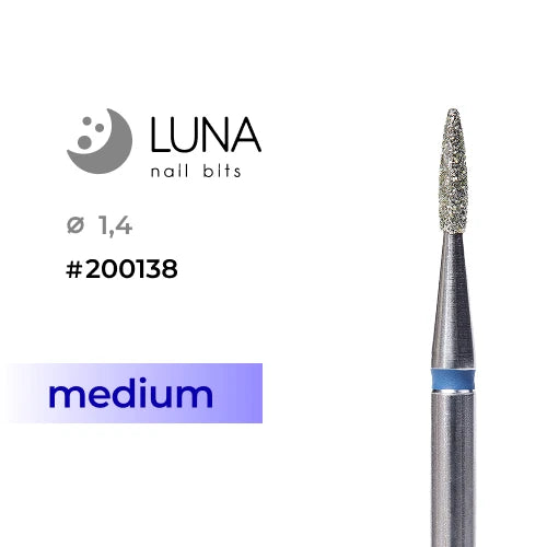 Dimanta frēzes uzgalis Liesma, 1,4–6 mm, zila