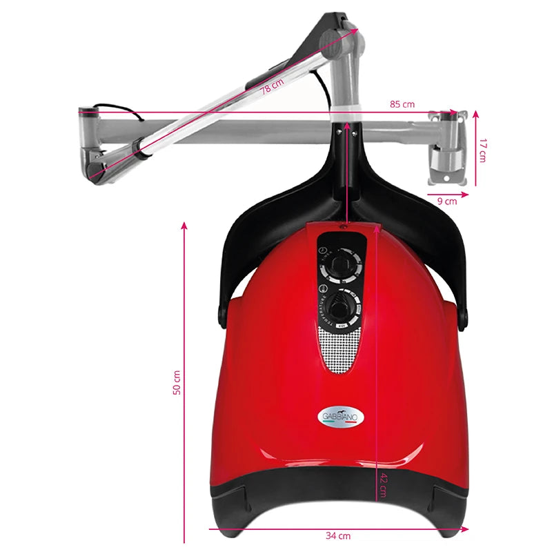 Gabbiano haardroger hangende kap DX-201w één snelheid rood