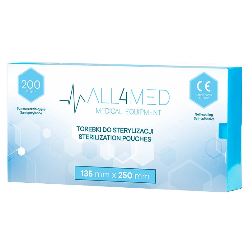 All4med Sterilisierbeutel 135 mm x 250 mm, 200 Stück
