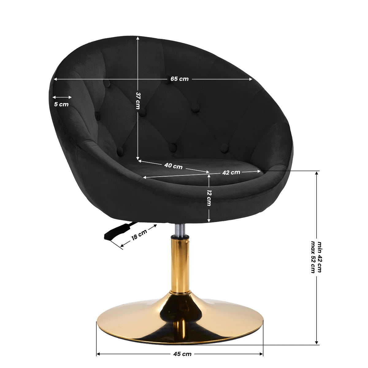 4Rico Armchair QS-BL12B noir