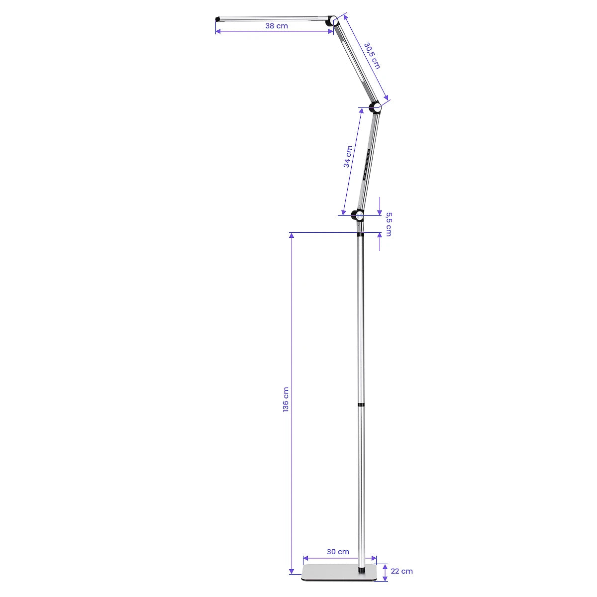 LED Yoga treatment lamp 22W silver