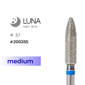 Luna Bits Diamanten freesstift torpedo 3,1-12, Blauw (Medium korrel)